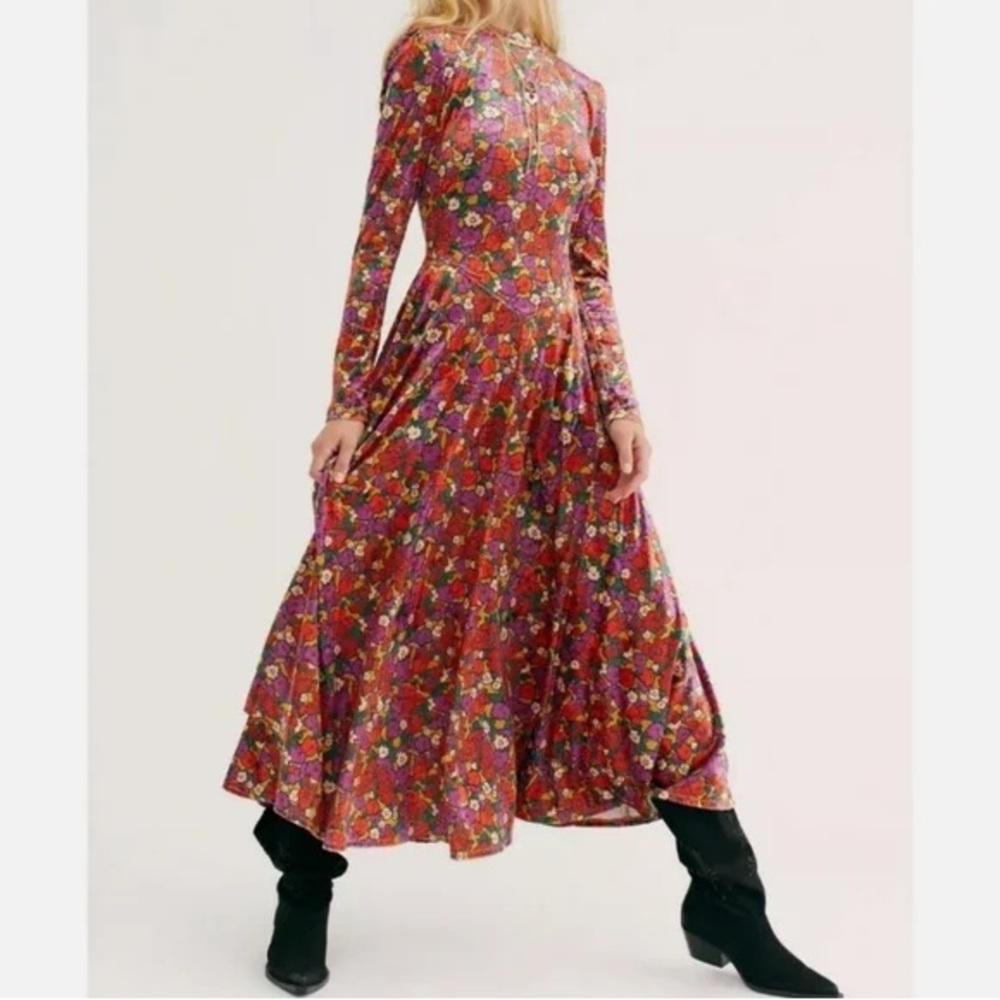 Free People Floral Velvet Dress